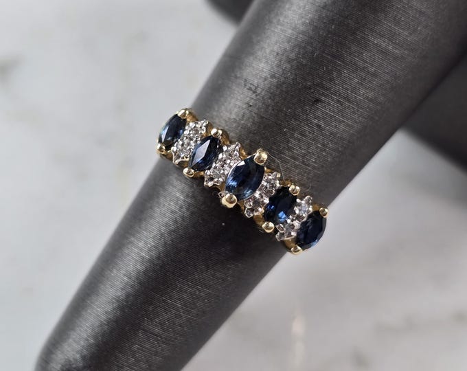 Womens Vintage Estate 14k Yellow Gold Diamond Spinel Ring 3.2g E4233