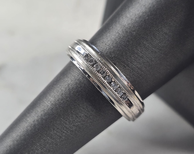 Womens Vintage Estate 10K White Gold Diamond Ring 3.3g E4623
