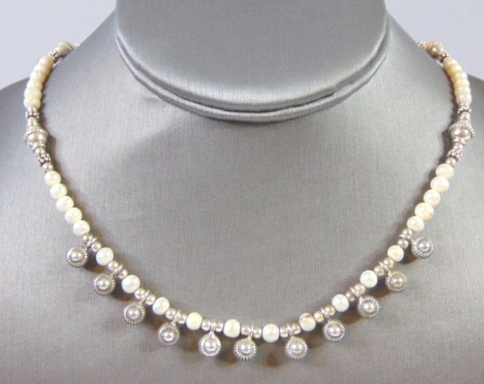 Womens Vintage Estate Sterling Silver Necklace 25.2g E2772