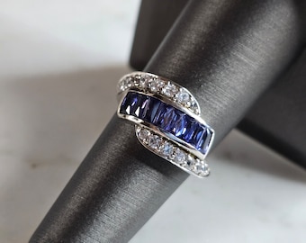 Womens Estate Sterling Silver Modernist Ring 4.1g E7785