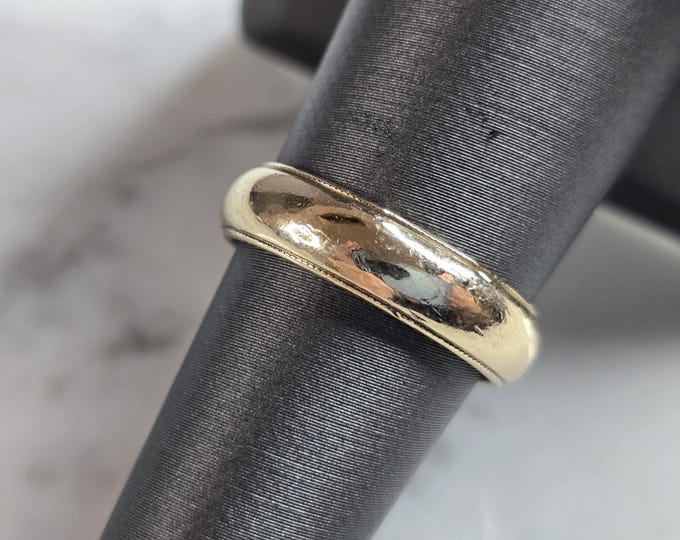 Womens Vintage Estate 14K Yellow Gold Devotion Band Wedding Ring 5.0g E7363