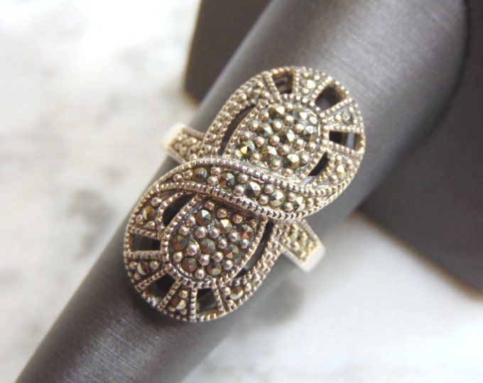 Womens Vintage Estate Sterling Silver Modernist Ring 6.8g E4796