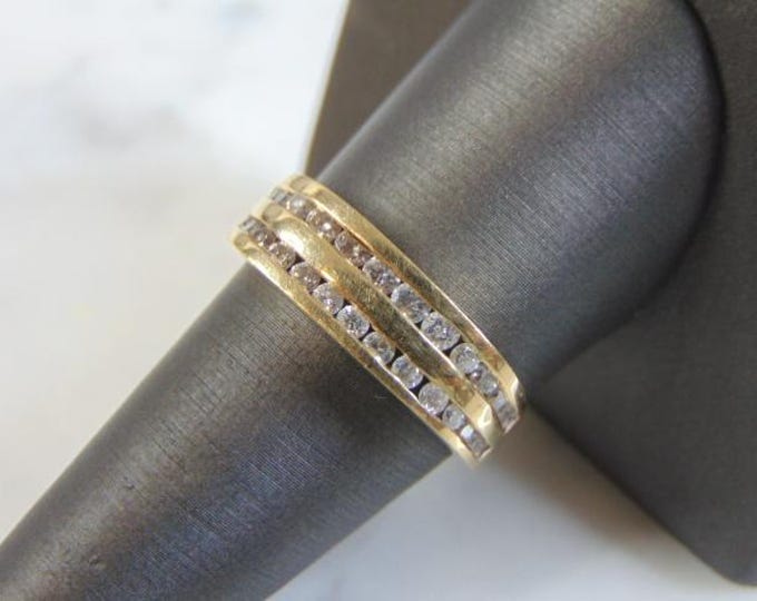 Mens Vintage Estate 14K Yellow Gold Diamond Ring 5.9g E3464