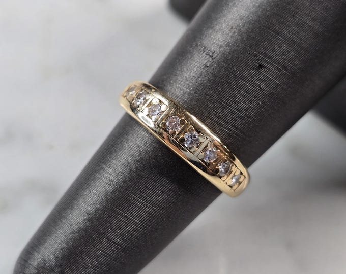 Womens Vintage Estate 14K Yellow Gold Diamond Ring 3.0g E3456
