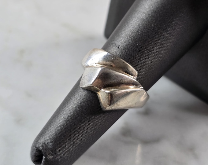 Womens Vintage Estate Sterling Silver Modernist Ring 9.5g E7983