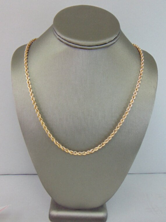 Heavy Vintage Estate 14K Yellow Gold  Rope Neckla… - image 3