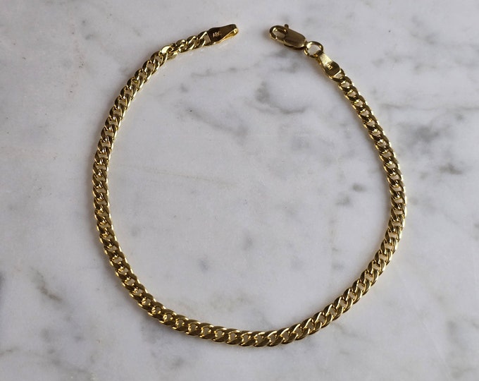 Vintage Estate 14K Yellow Gold Chain Bracelet 3.6g E7328