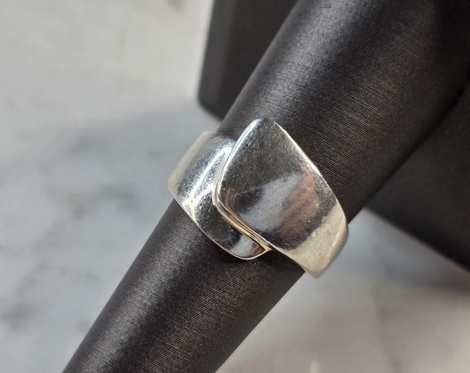 Womens Vintage Estate Sterling Silver Modernist Ring 5.3g E7624