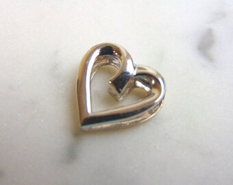 Womens Vintage Estate 10K Gold Reversible Heart Pendant 1.6g E2576