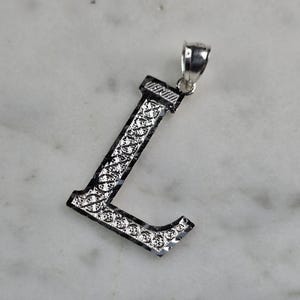 Colgante de plata de ley para mujer con letra inicial "L", 1,0 g, E7764