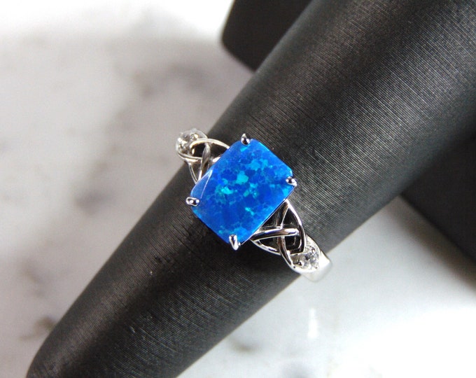 Womens Sterling Silver Modernist Opal Ring 3.3g E2002