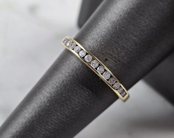 Womens Vintage Estate 10k Yellow Gold Diamond Ring 1.7g #E7053