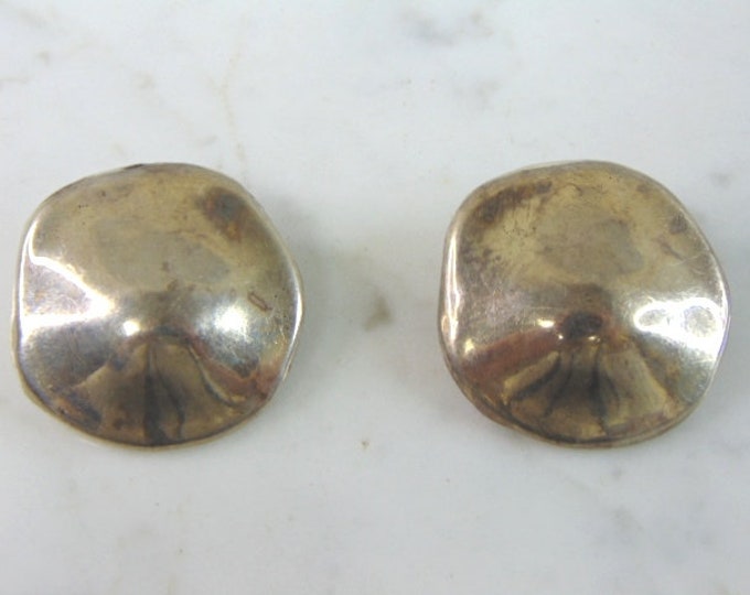 Womens Vintage Estate Sterling Silver Clip On Earrings 22.1g E2160