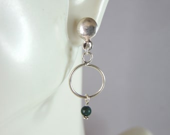 Womens Vintage Estate Sterling Silver Modernist Earrings 1.4g E1960