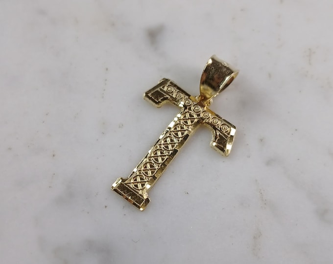Womens Sterling Silver Gold Tone Initial Letter " T " Pendant 1.3g E7012