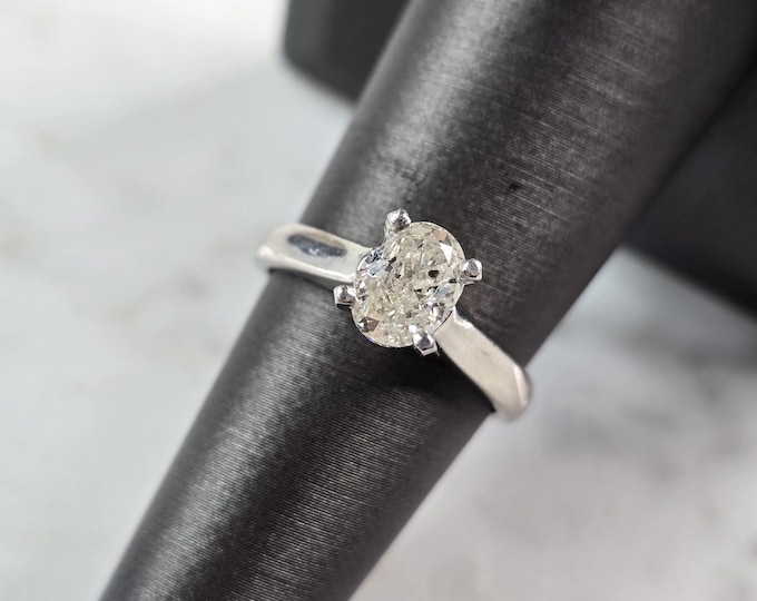 Womens Vintage Estate Platinum 0.75ct Diamond Ring, 6.6g E1558