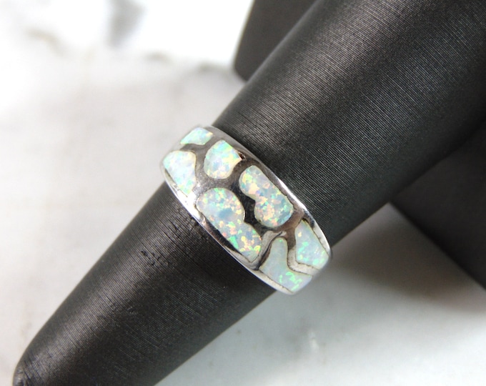 Womens Sterling Silver Modernist Opal Ring 4.5g E3128