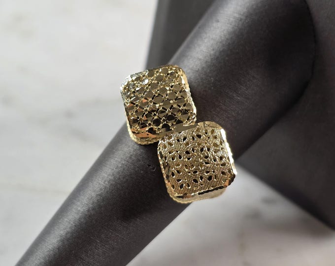 Womens 10K Yellow Gold Modernist Filigree Ring 2.9g E7945