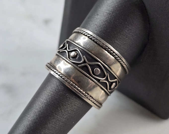 Womens Vintage Estate Sterling Silver Southwestern Ring 4.2g E622
