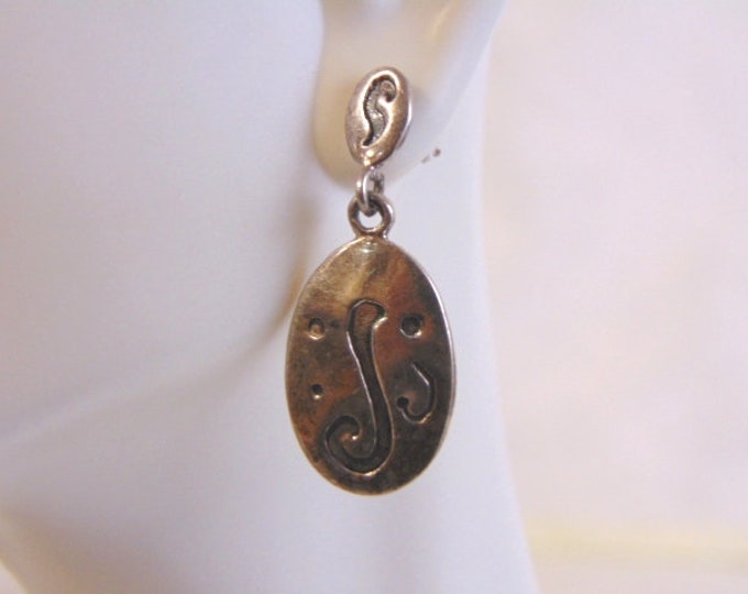 Lovely Pair of Vintage Estate Sterling Silver Earrings 7g E4283