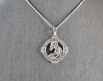 Womens Sterling Silver Aries Zodiac Pendant Necklace 3.5g E7291