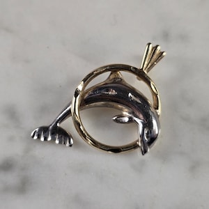 Womens Vintage Estate 14K Michael Anthony Dolphin Pendant 2.1g E4745
