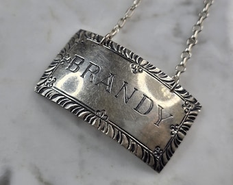 Sterling Silver Williamsburg Stieff Brandy Liquor Decanter Tag Label 13.9g E3701