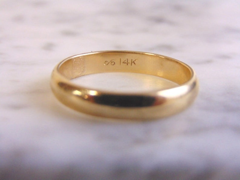 Vintage Estate 14K Yellow Gold Band Wedding Ring 4.8g E4017 - Etsy