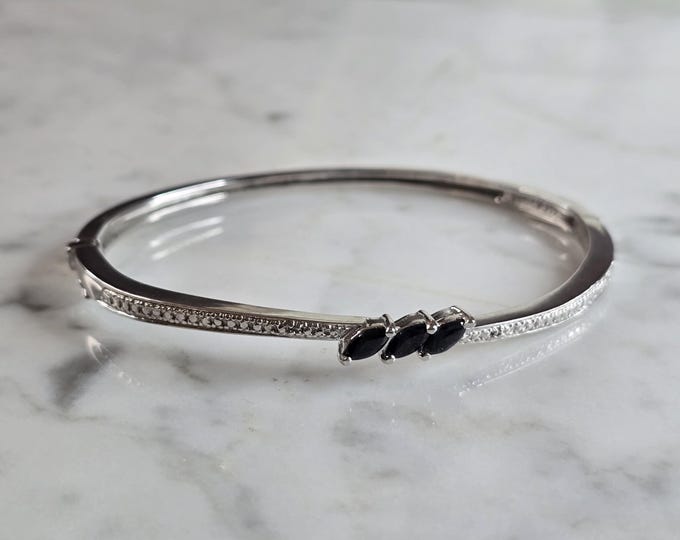 Womens Vintage Estate Sterling Silver Bangle Bracelet 14.4g E7214