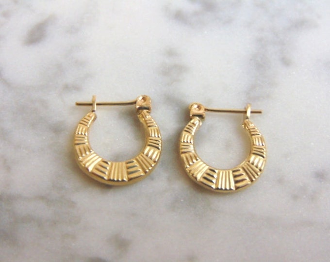 Pr Womens 14K Yellow Gold Hoop Earrings, 1.1g E1059