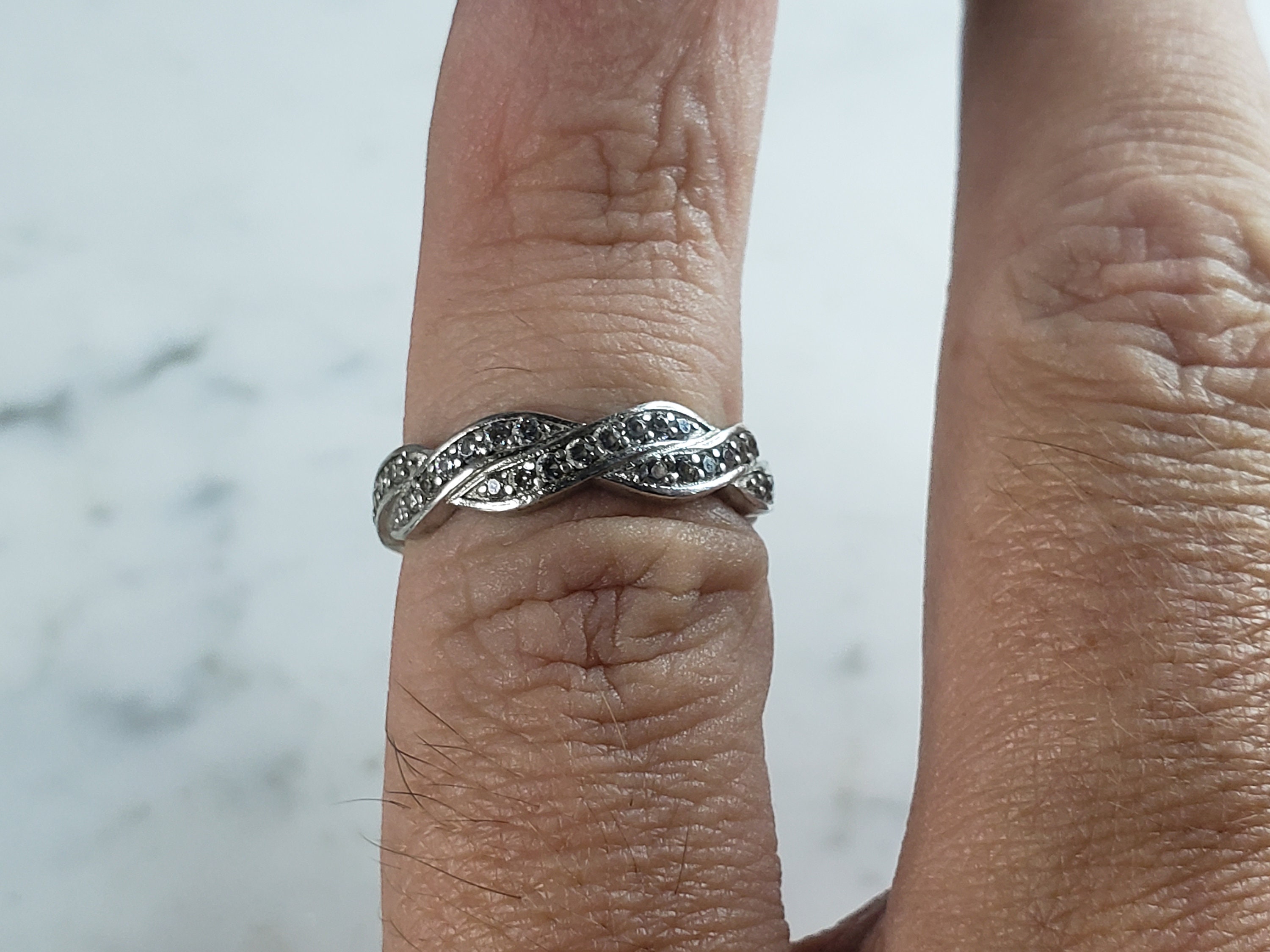 定番の冬ギフト Womens Vintage Estate Sterling Silver Cubic Zirconia Ring シルバー台