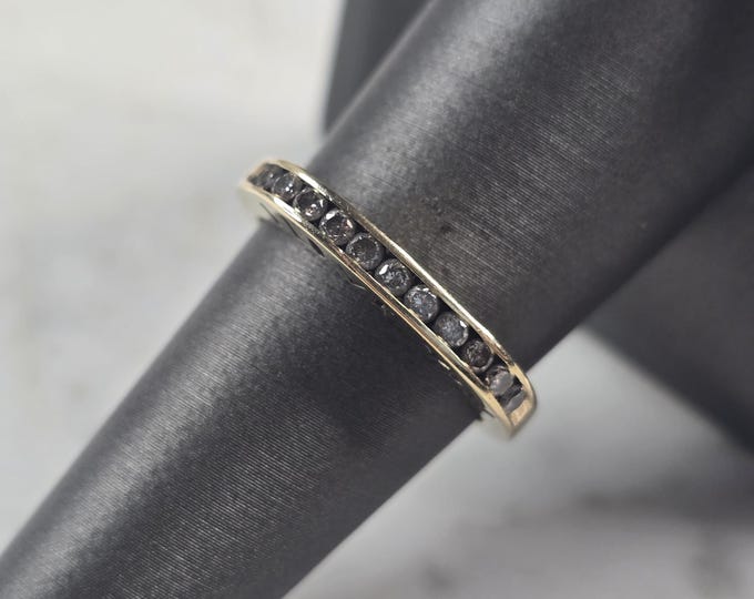 Womens Vintage Estate 10k Yellow Gold "I Love You" Diamond Ring 2.4g #E4608