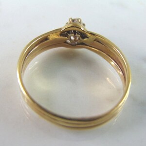 Womens Vintage Estate 14k Gold Solitaire Diamond Ring 3.8g E2941 image 3