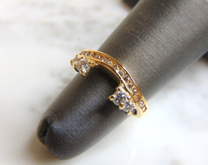 Womens Vintage Estate 14k Yellow Gold Diamond Ring Spacer 3.0g  #E1047
