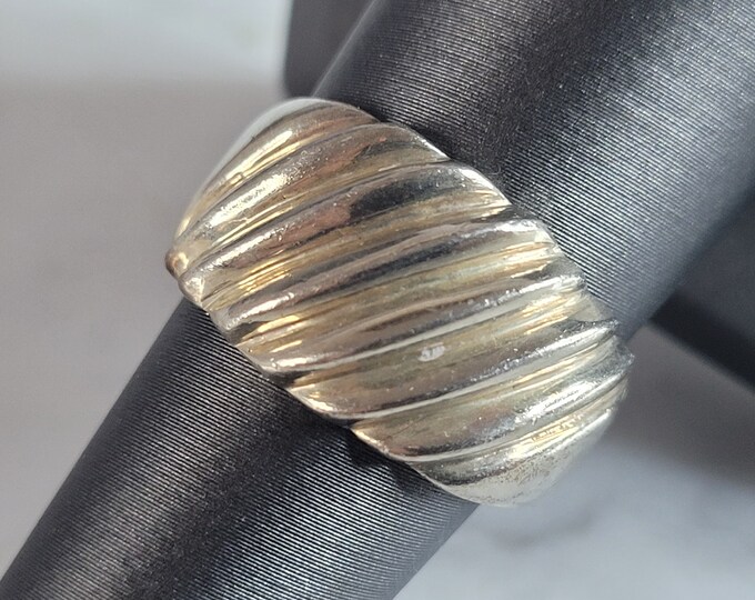 Womens Vintage Estate Sterling Silver Modernist Ring, 7.9g E6710