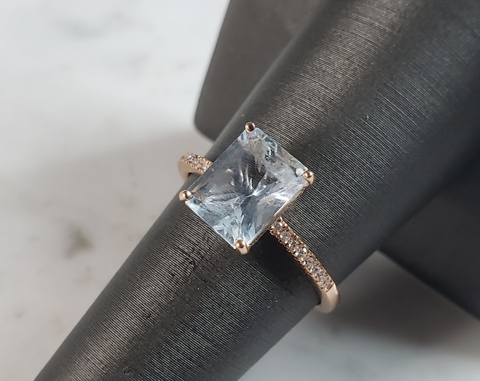 Womens Vintage Estate 14K Rose Gold Diamond Ring 2.5g E1106