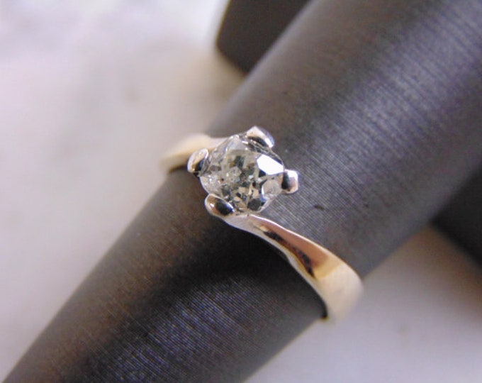Womens Vintage Estate 18k White Gold Solitaire Diamond Ring 4.0g  E2487