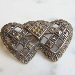 Womens Vintage Estate Sterling Silver Heart Brooch 11.1g E5108