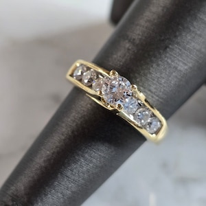 Womens Vintage Estate 14K Yellow Gold Diamond Ring, 4.9g E6510