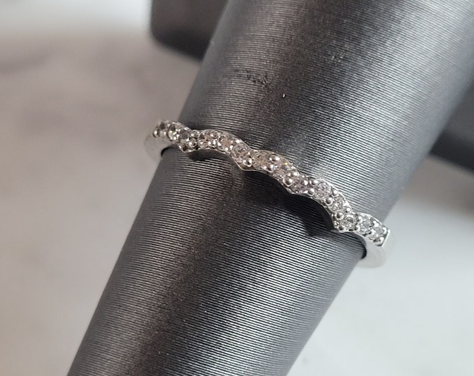 Womens Estate Sterling Silver CZ Spacer Ring 1.0g E1637