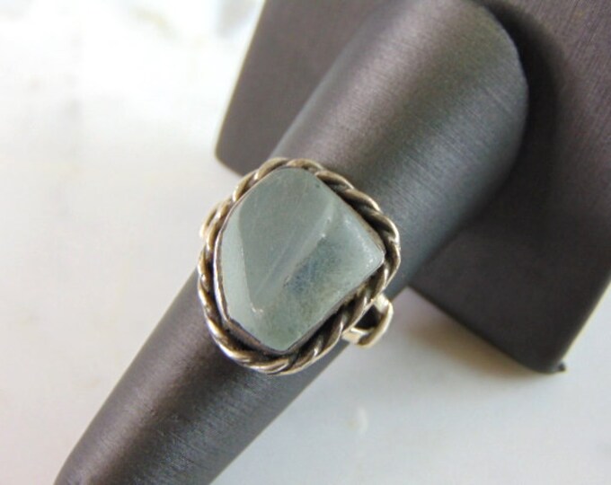Womens Vintage Estate Sterling Silver Crystal Ring 8.2g E5598