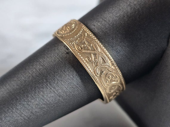 Mens Vintage Estate 10k Gold European Wedding Ban… - image 3