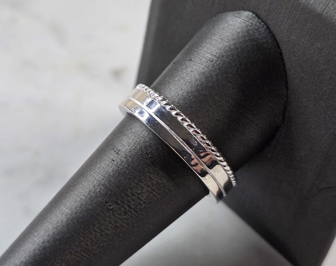 Mens Sterling Silver Wedding Band Ring 6.2g E2334