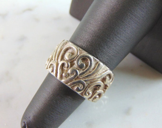 Womens Vintage Estate Sterling Silver Modernist Ring 10.9g E1970