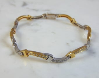 Womens Vintage Estate 18K Gold Diamond Bracelet 12.8g E3208