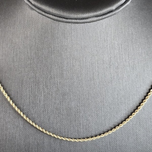 Womens Vintage Estate 14K Yellow Gold Rope Chain Necklace 6.3g E6968
