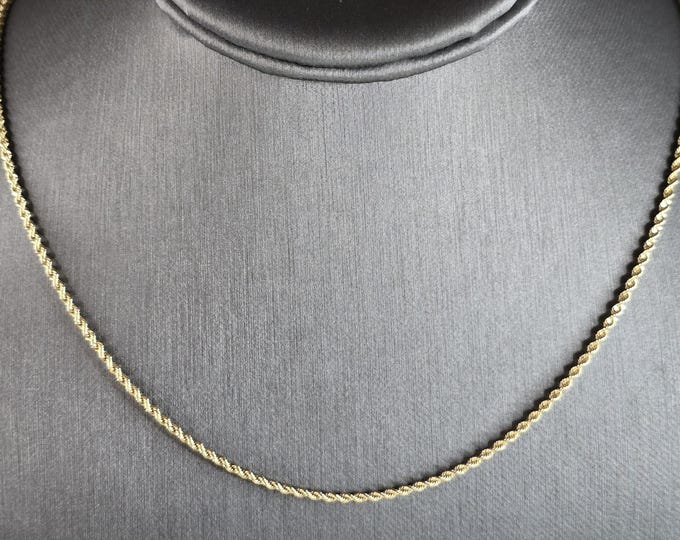 Womens Vintage Estate 14K Yellow Gold Rope Chain Necklace 6.3g E6968