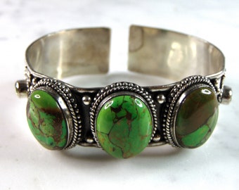 Womens Vintage Estate Sterling Silver Modernist Cuff Bracelet 43.8g E6358