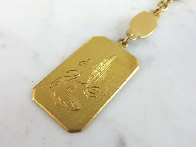Vintage Estate 18k Yellow Gold Keychain Tag FOB 18.0g E5041 Vintage Estate 18k Yellow Gold Keychain Tag FOB 18.0g E5041