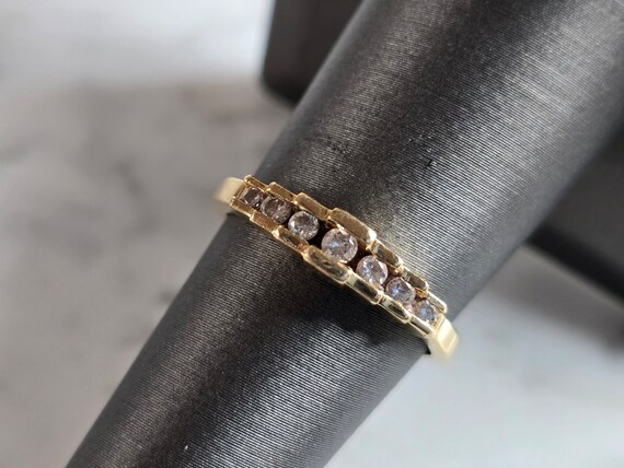 Womens Vintage Estate 14K Yellow Gold Diamond Rin… - image 1